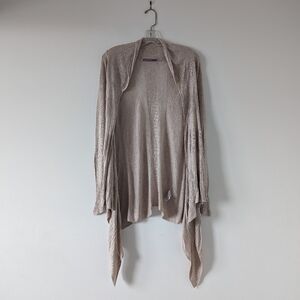 Smart Set Lightweight Taupe Rayon Blend Open Front Cardigan G/L Lightweight
